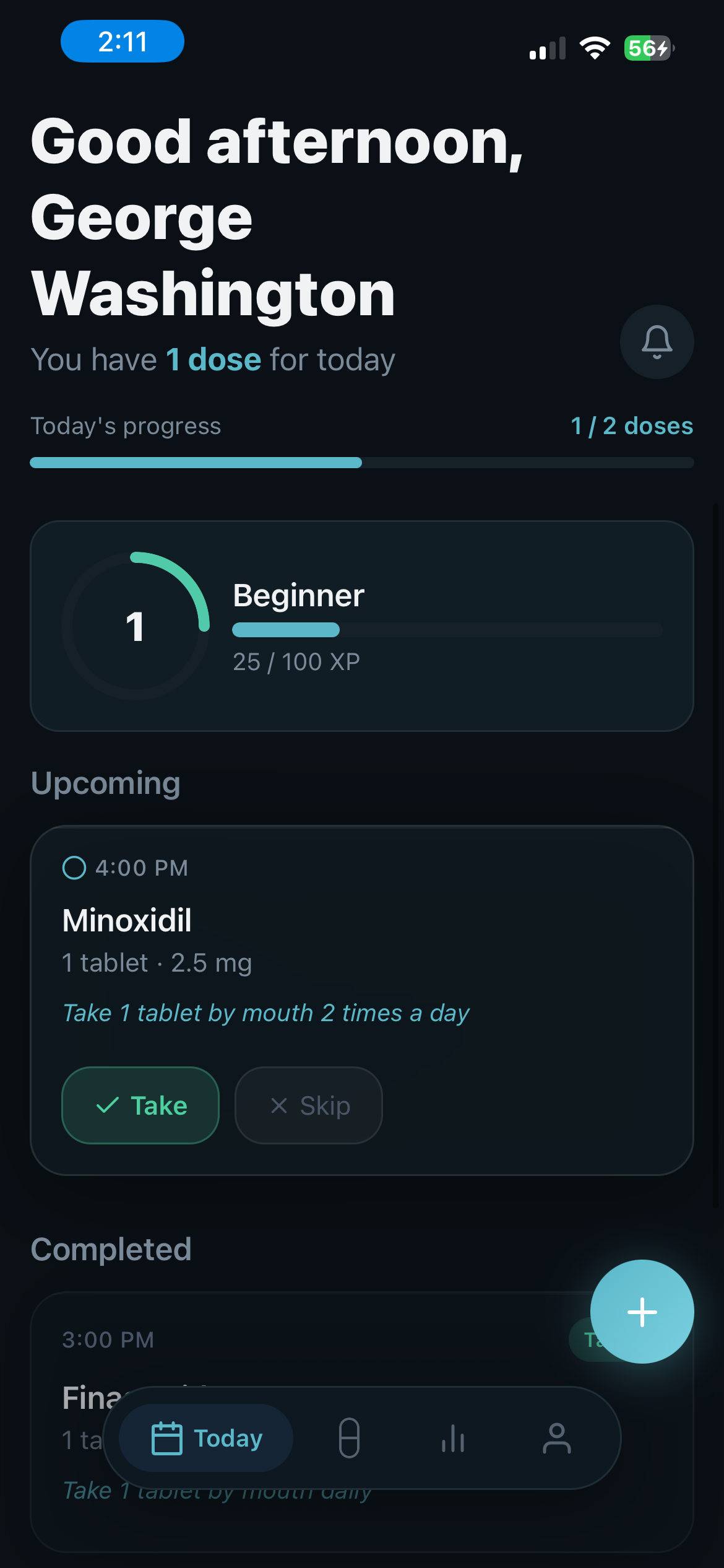ReMind home screen